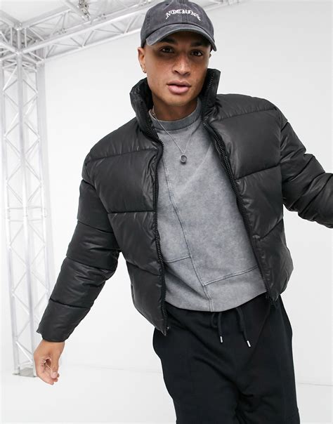 mens cropped puffer jacket